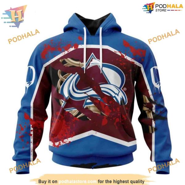 Custom Design Jersey With Your Ribs For Halloween NHL Colorado Avalanche Hoodie 3D