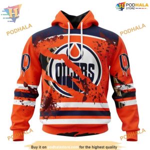 Custom Design Jersey With Your Ribs For Halloween NHL Edmonton Oilers Hoodie 3D