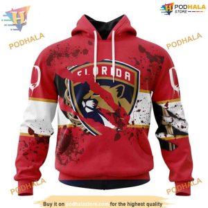 Custom Design Jersey With Your Ribs For Halloween NHL Florida Panthers Hoodie 3D