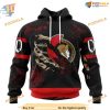 Custom Design Jersey With Your Ribs For Halloween NHL Ottawa Senators Hoodie 3D