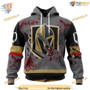 Custom Design Jersey With Your Ribs For Halloween NHL Vegas Golden Knights Hoodie 3D