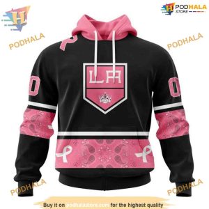 Custom Design PINK BREAST CANCER NHL Los Angeles Kings Hoodie 3D