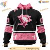 Custom Design PINK BREAST CANCER NHL Pittsburgh Penguins Hoodie 3D