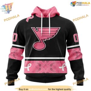 Custom Design PINK BREAST CANCER NHL St. Louis Blues Hoodie 3D