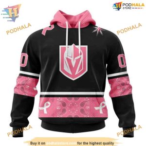 Custom Design PINK BREAST CANCER NHL Vegas Golden Knights Hoodie 3D