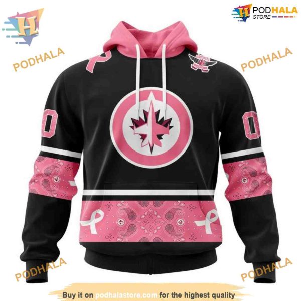 Custom Design WE WEAR PINK BREAST CANCER NHL Winnipeg Jets Hoodie 3D