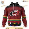 Custom Design With Fearless Aganst Autism Concept NHL Carolina Hurricanes Hoodie 3D