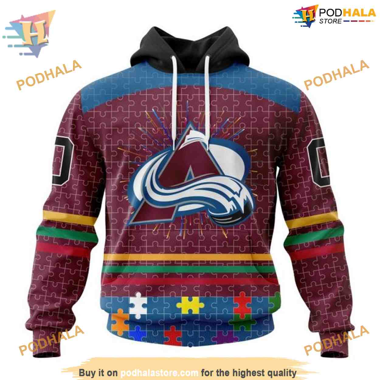 Custom Design With Fearless Aganst Autism Concept NHL Colorado Avalanche Hoodie 3D Custom Design With Fearless Aganst Autism Concept NHL Colorado Avalanche Hoodie 3D