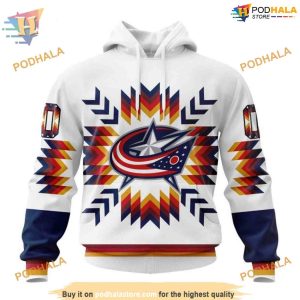 Custom Design With Native Pattern NHL Columbus Blue Jackets Hoodie 3D