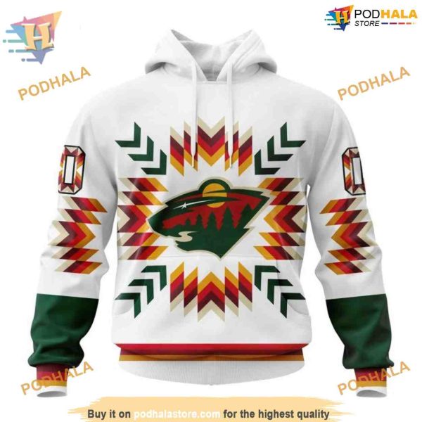 Custom Design With Native Pattern NHL Minnesota Wild Hoodie 3D