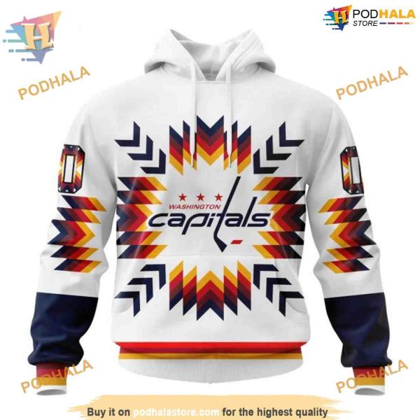 Custom Design With Native Pattern NHL Washington Capitals Hoodie 3D