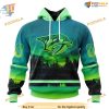 Custom Design With Northern Light Full Printed NHL Nashville Predators Hoodie 3D