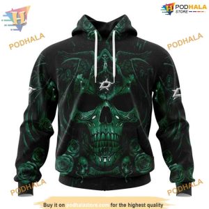 Custom Design With Skull Art NHL Dallas Stars Hoodie 3D Shirt