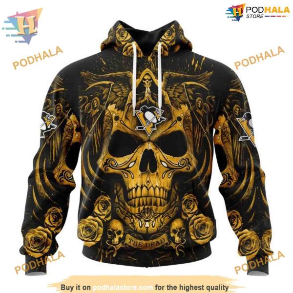 Custom Design With Skull Art NHL Pittsburgh Penguins Hoodie 3D