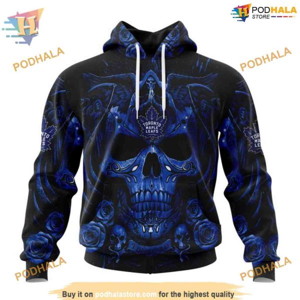 Custom Design With Skull Art NHL Toronto Maple Leafs Hoodie 3D