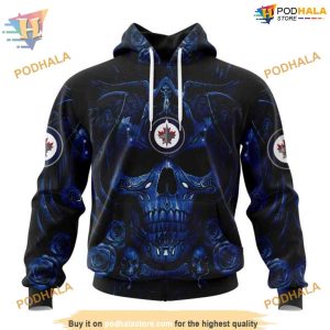 Custom Design With Skull Art NHL Winnipeg Jets Hoodie 3D Shirt