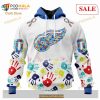 Custom Detroit Red Wings Autism Awareness Design Sweatshirt NHL Hoodie 3D