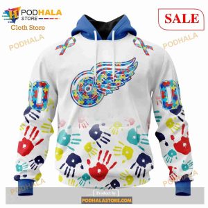 Custom Detroit Red Wings Autism Awareness Design Sweatshirt NHL Hoodie 3D