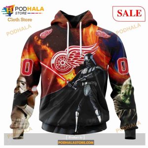 Custom Detroit Red Wings Design X Star War Sweatshirt NHL Hoodie 3D