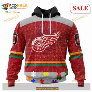 Custom Detroit Red Wings Fearless Aganst Autism Sweatshirt NHL Hoodie 3D