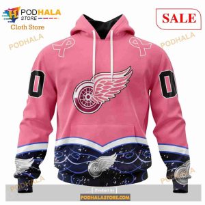 Custom Detroit Red Wings Fights Cancer Sweatshirt NHL Hoodie 3D