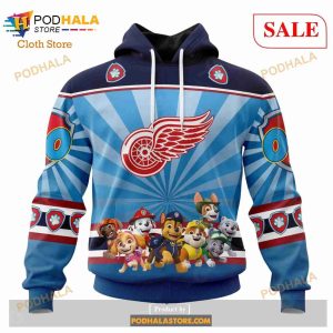 Custom Detroit Red Wings Paw Patrol Sweatshirt NHL Hoodie 3D