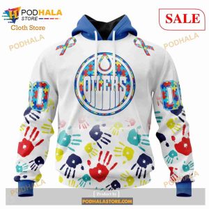 Custom Edmonton Oilers Autism Awareness Design Sweatshirt NHL Hoodie 3D