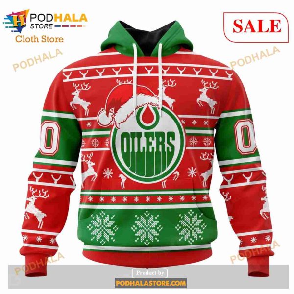 Custom Edmonton Oilers Christmas Sweatshirt NHL Hoodie 3D For Women Men