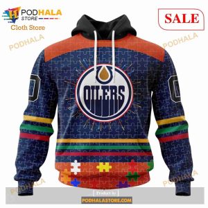 Custom Edmonton Oilers Fearless Aganst Autism Sweatshirt NHL Hoodie 3D