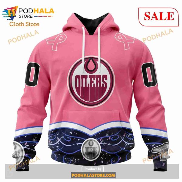 Custom Edmonton Oilers Fights Cancer Sweatshirt NHL Hoodie 3D