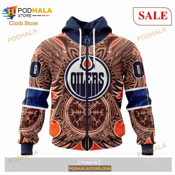 Custom Edmonton Oilers Norse Viking Symbols Sweatshirt NHL Hoodie 3D