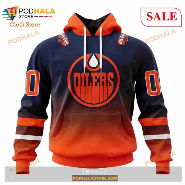 Custom Edmonton Oilers Retro Gradient Design Sweatshirt NHL Hoodie 3D