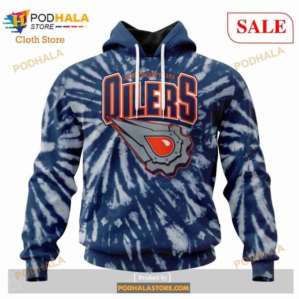 Custom Edmonton Oilers Retro Vintage Tie Dye Sweatshirt NHL Hoodie 3D