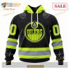 Custom Edmonton Oilers Unisex FireFighter Uniforms Color NHL Hoodie 3D