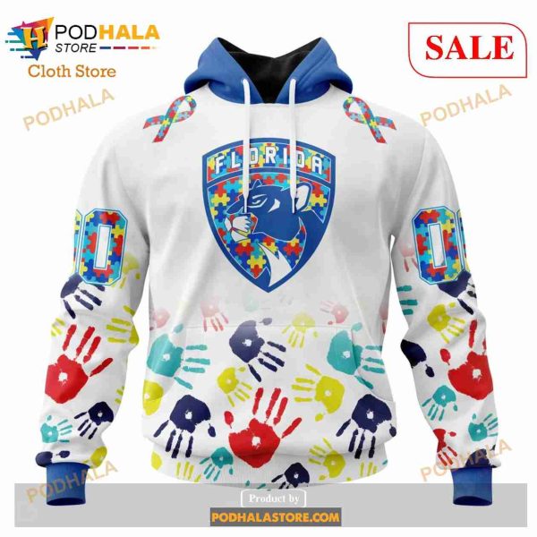 Custom Florida Panthers Autism Awareness Design NHL Hoodie 3D