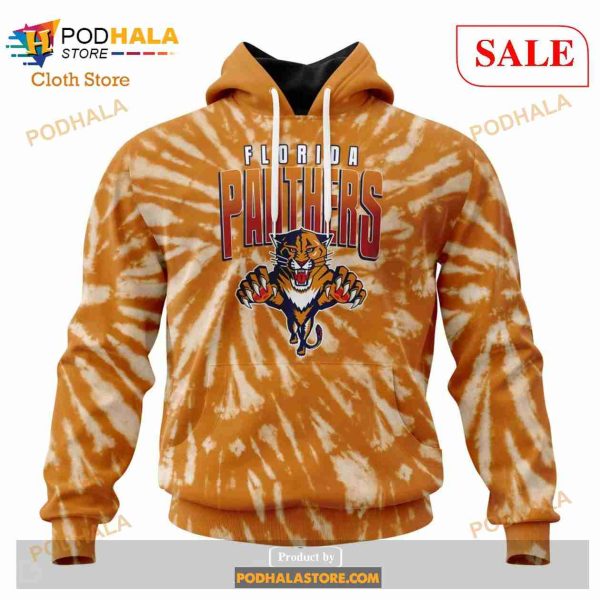 Custom Florida Panthers Retro Vintage Tie Dye Sweatshirt NHL Hoodie 3D