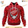 Custom Grateful Dead Design NHL Detroit Red Wings Hoodie 3D