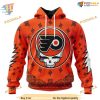 Custom Grateful Dead Design NHL Philadelphia Flyers Hoodie 3D