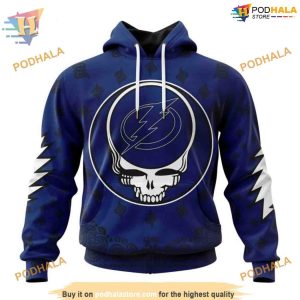 Custom Grateful Dead Design NHL Tampa Bay Lightning Hoodie 3D