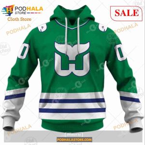 Custom Hartford Whalers Carolina Hurricanes Vintage NHL Green Sweatshirt Hoodie 3D