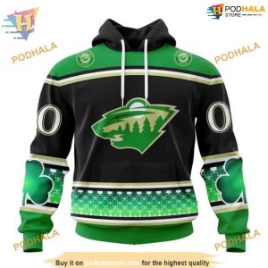 Custom Hockey Celebrate St Patrick’s Day NHL Minnesota Wild Hoodie 3D