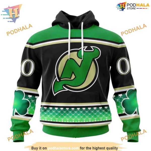 Custom Hockey Celebrate St Patrick’s Day NHL New Jersey Devils Hoodie 3D