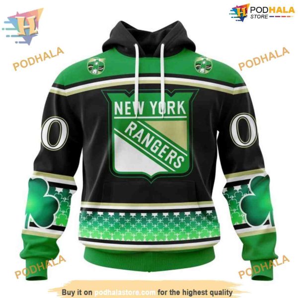 Custom Hockey Celebrate St Patrick’s Day NHL New York Rangers Hoodie 3D