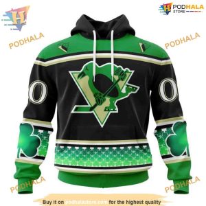 Custom Hockey Celebrate St Patrick’s Day NHL Pittsburgh Penguins Hoodie 3D