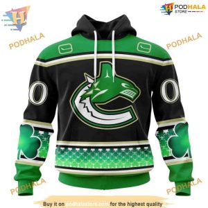 Custom Hockey Celebrate St Patrick’s Day NHL Vancouver Canucks Hoodie 3D