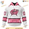 Custom IN OCTOBER WE WEAR PINK BREAST CANCER NHL Columbus Blue Jackets Hoodie 3D