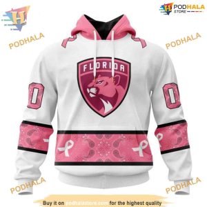 Custom IN OCTOBER WE WEAR PINK BREAST CANCER NHL Florida Panthers Hoodie 3D