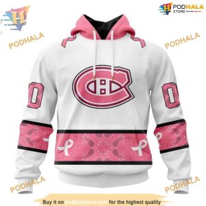 Custom IN OCTOBER WE WEAR PINK BREAST CANCER NHL Montreal Canadiens Hoodie 3D