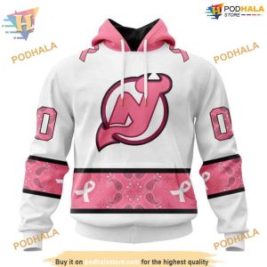 Custom IN OCTOBER WE WEAR PINK BREAST CANCER NHL New Jersey Devils Hoodie 3D