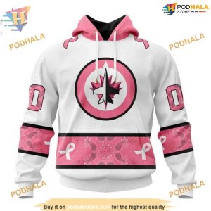 Custom IN OCTOBER WE WEAR PINK BREAST CANCER NHL Winnipeg Jets Hoodie 3D